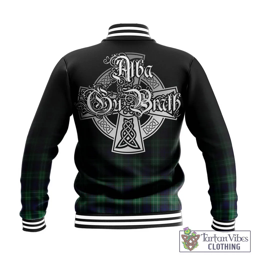Abercrombie Tartan Baseball Jacket Featuring Alba Gu Brath Family Crest Celtic Inspired