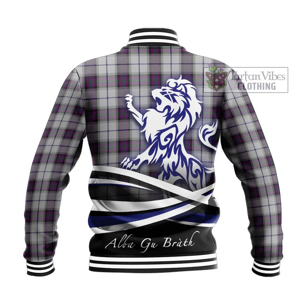 Alexander of Menstry Dress Tartan Baseball Jacket with Alba Gu Brath Regal Lion Emblem