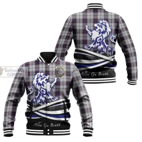 Alexander of Menstry Dress Tartan Baseball Jacket with Alba Gu Brath Regal Lion Emblem