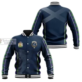 Alexander Tartan Baseball Jacket with Family Crest and Lion Rampant Vibes Sport Style