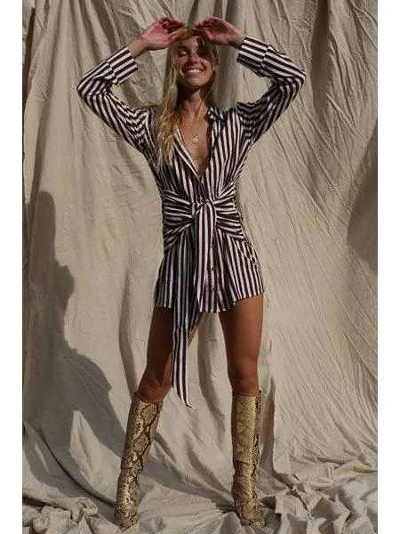 Amata Stripe Shirt Dress