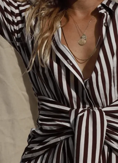 Amata Stripe Shirt Dress
