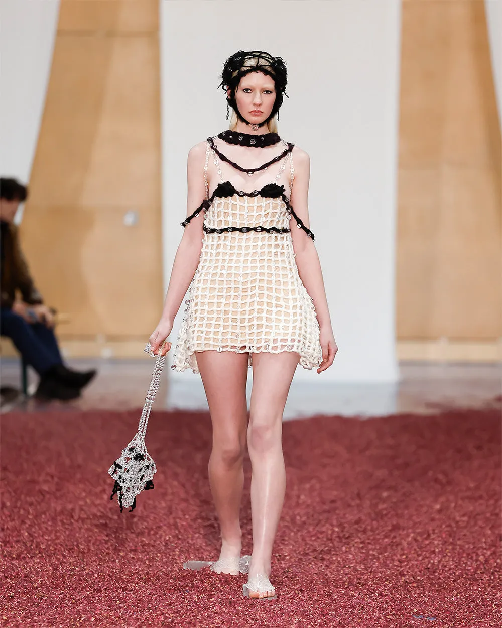 CROCHET DRESS WITH BEADED STRAPS
