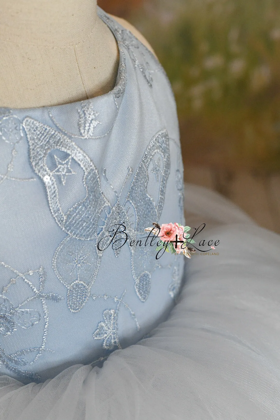 Euc retired rental "Wendy" in soft blue tulle Floor Length Dress ( 3 Year - Petite 4 Year)