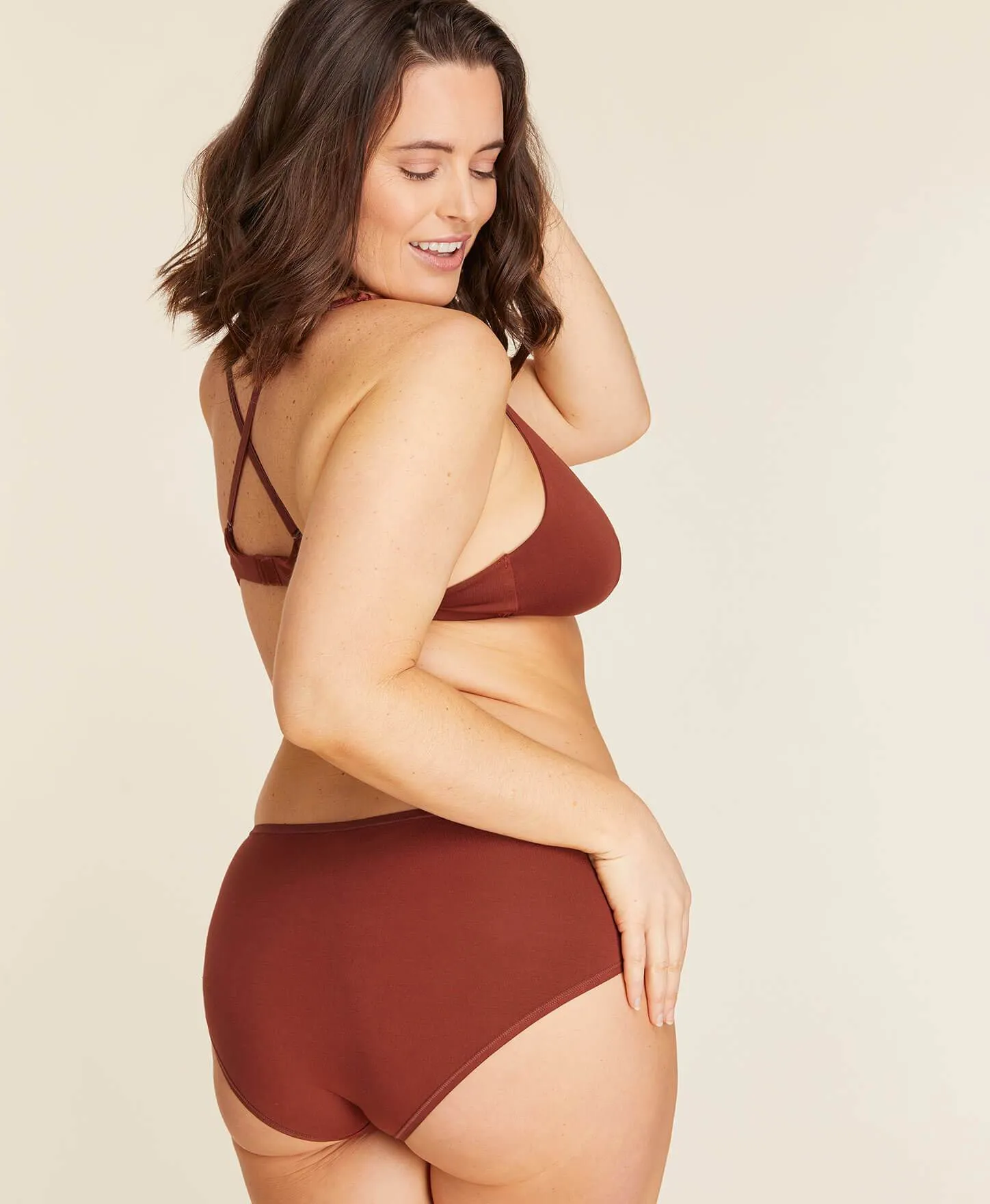 The Brief Panty - Rayon - Deep Terracotta