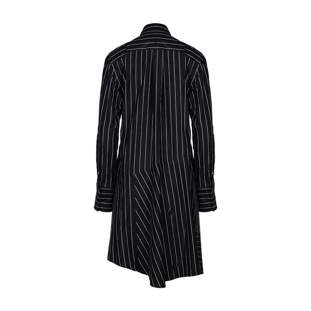 Twisted Pinstriped Shirt Dress